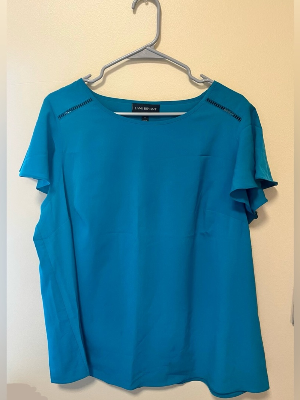 Lane Bryant Turquoise Flutter Sleeve Blouse